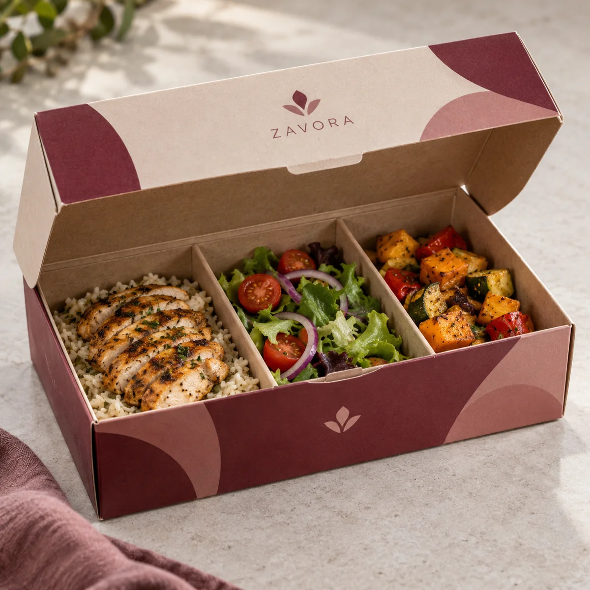 3-Compartment Takeaway Bento Meal Box — view 2