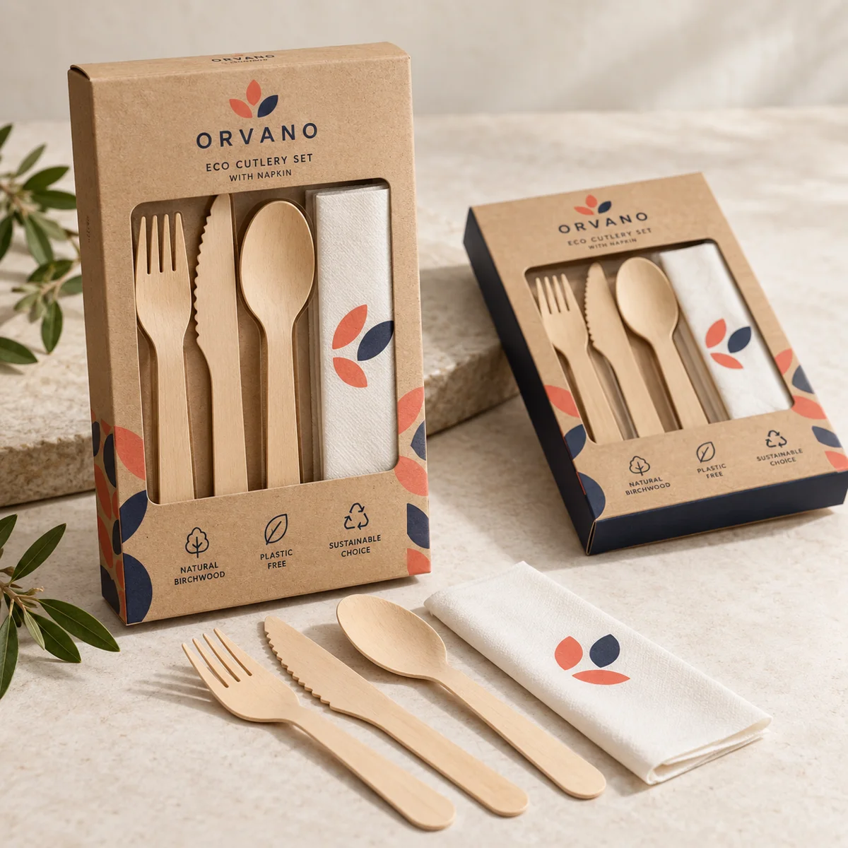 Birchwood Eco Cutlery Set with Napkin