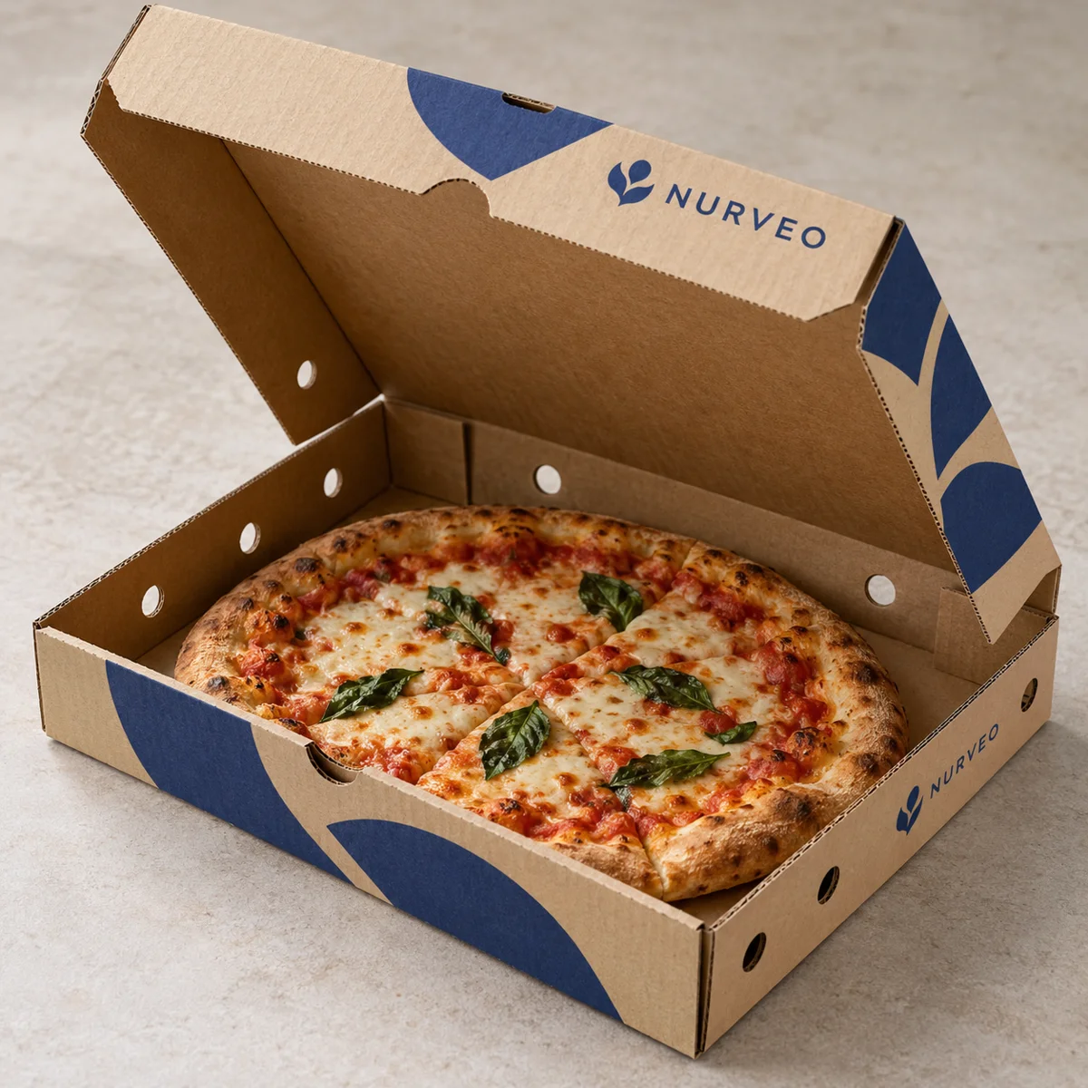 E-Flute Ventilated Corrugated Pizza Box — view 2