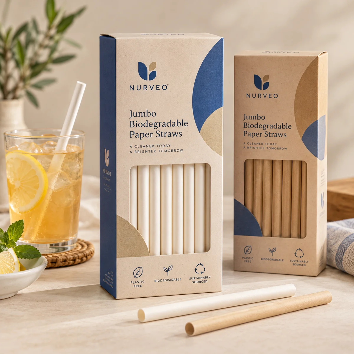 Jumbo Biodegradable Paper Drinking Straws