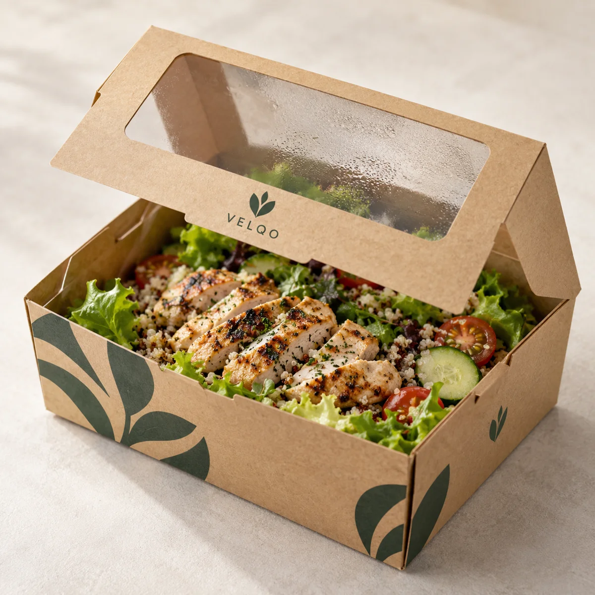Kraft Meal Box with Anti-Fog Window — view 2