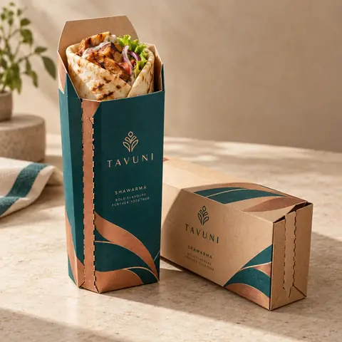 علب شاورما مطبوعة لمطعم